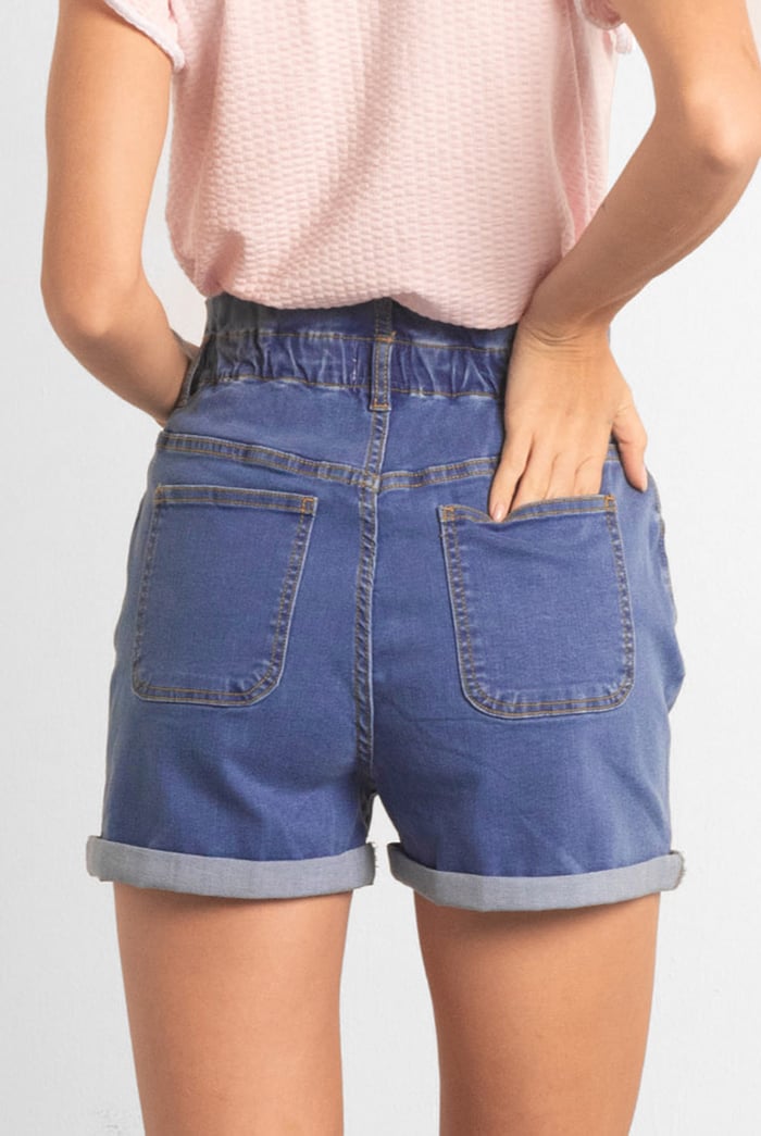 Paperbag Waist Mom Fit Shorts