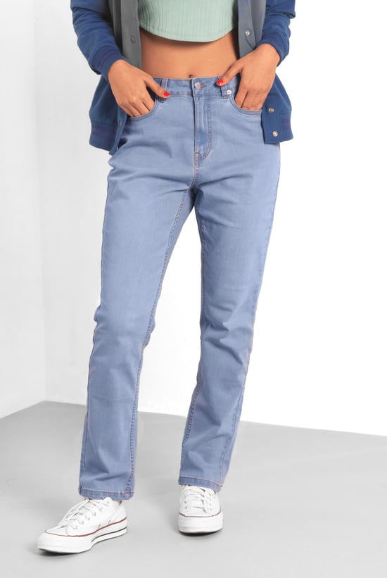 Womens Curve High Rise Straight Jeans