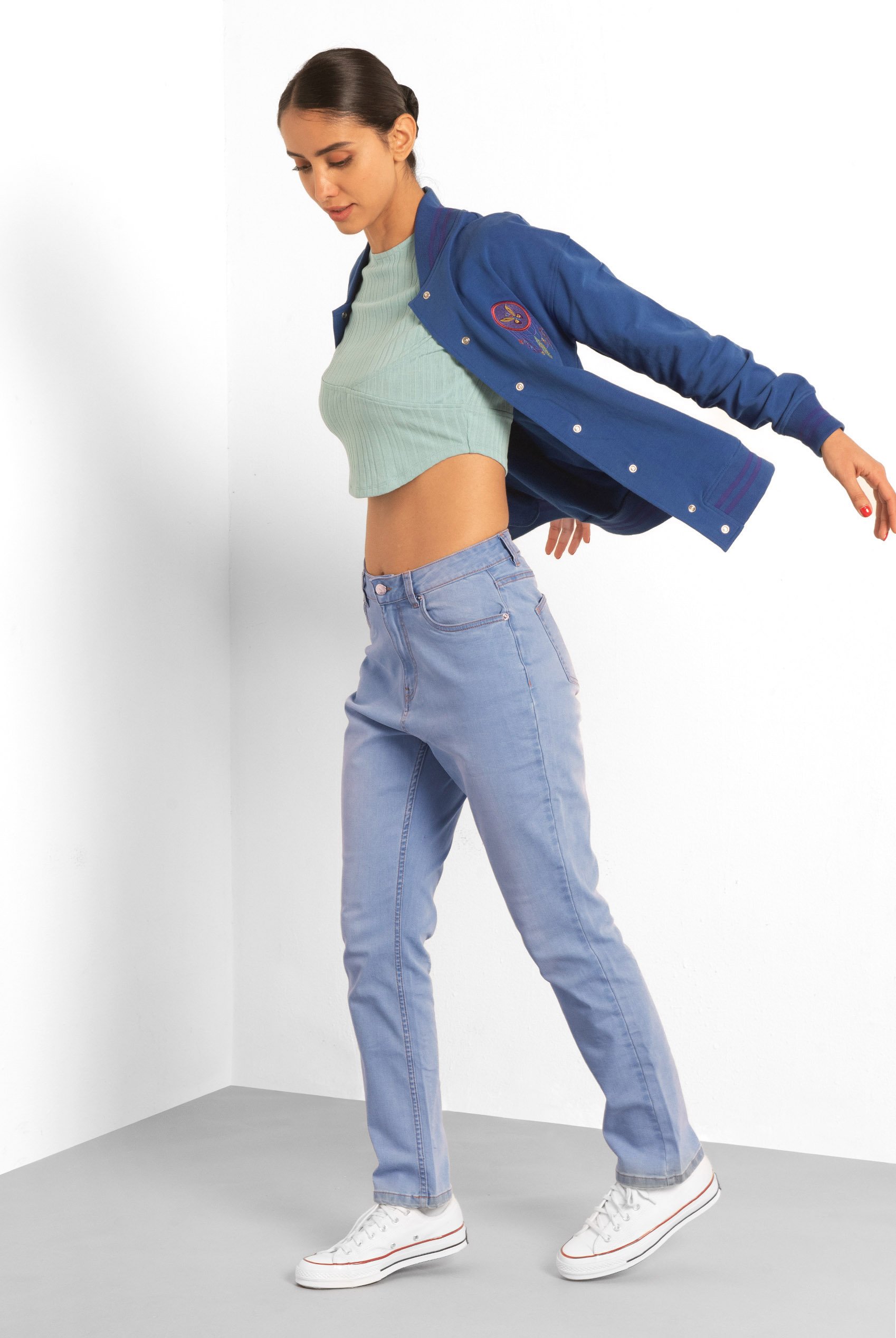 Womens Curve High Rise Straight Jeans