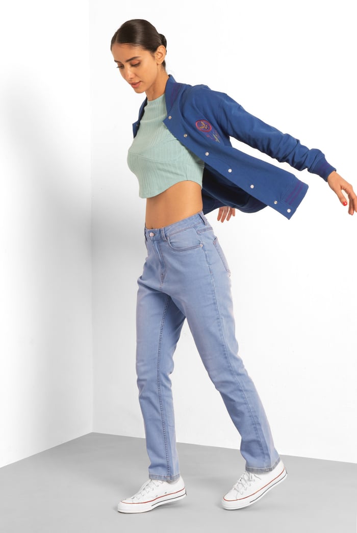 Womens Curve High Rise Straight Jeans