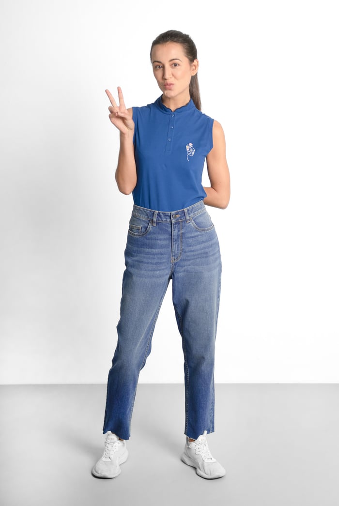 Womens Mom Fit Raw Edge Jeans