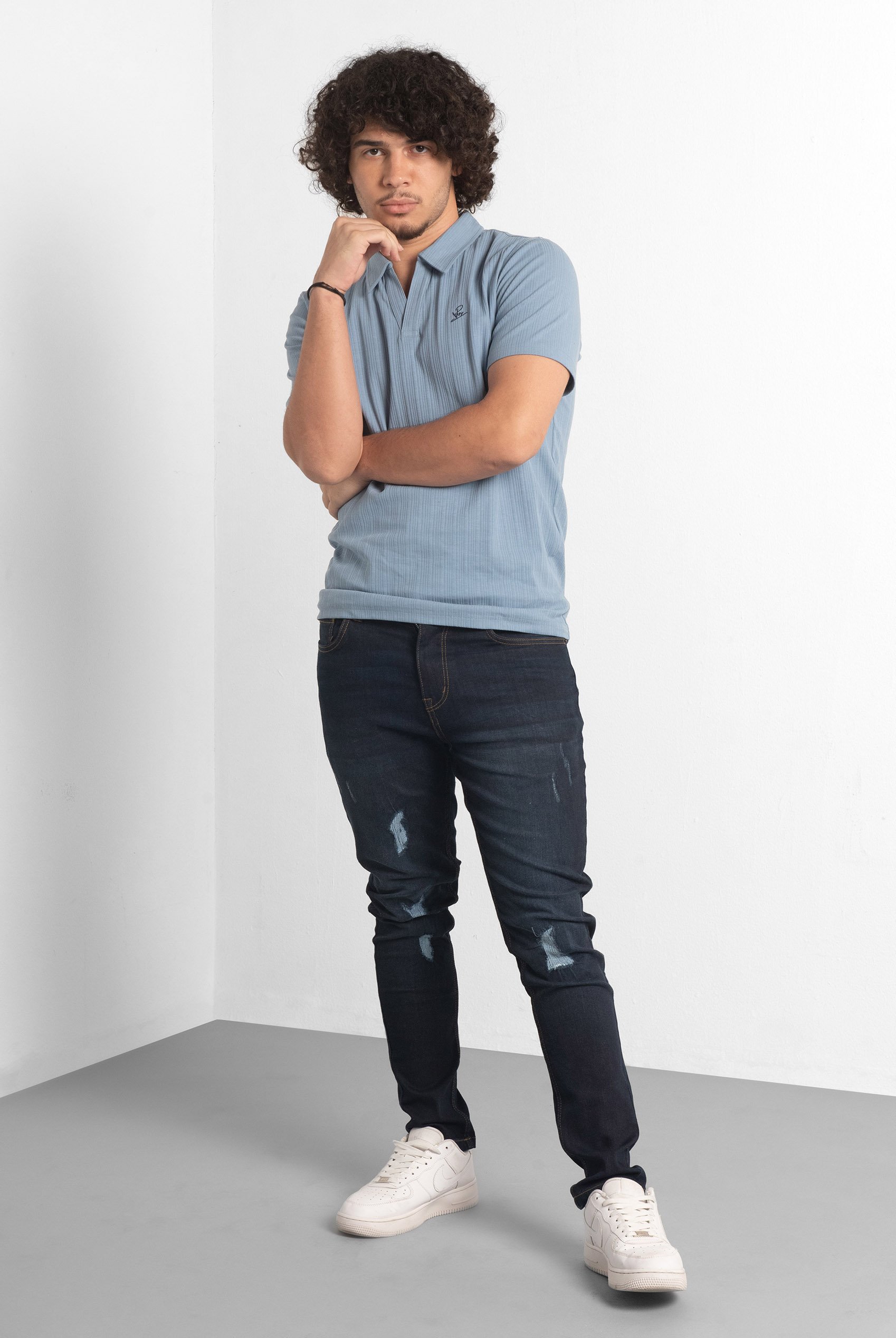 Mens Skinny Fit Distressed Denim Jeans