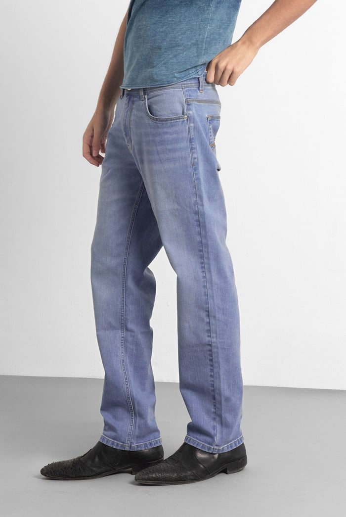 Mens Loose Fit Blue Jeans