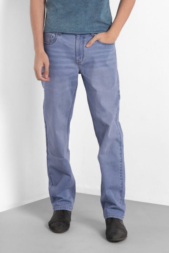 Mens Loose Fit Blue Jeans