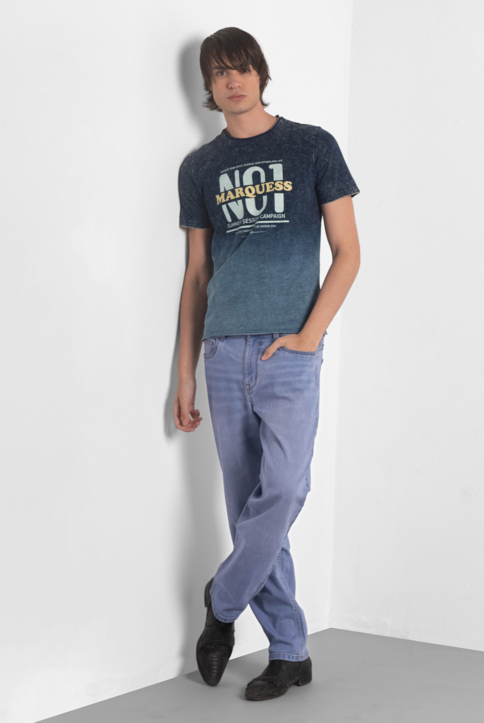 Mens Loose Fit Blue Jeans