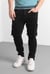 Mens Skinny Fit Black Cargo Jeans