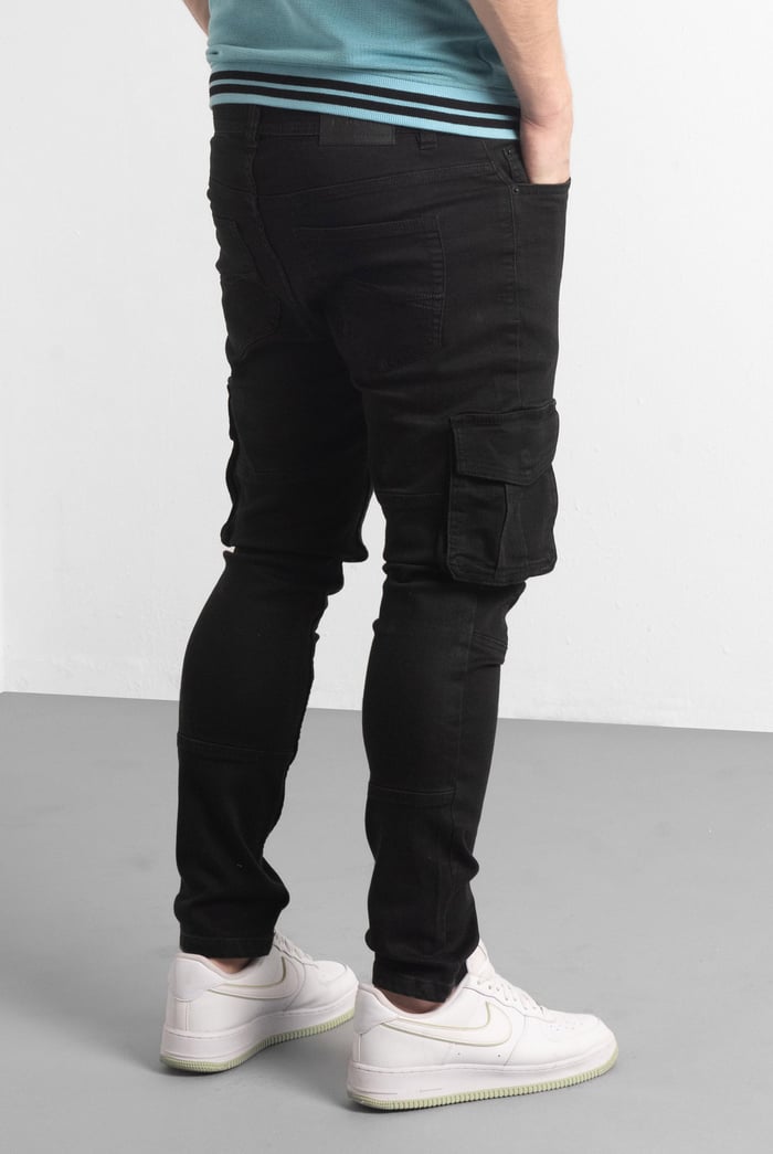 Mens Skinny Fit Cargo Jeans