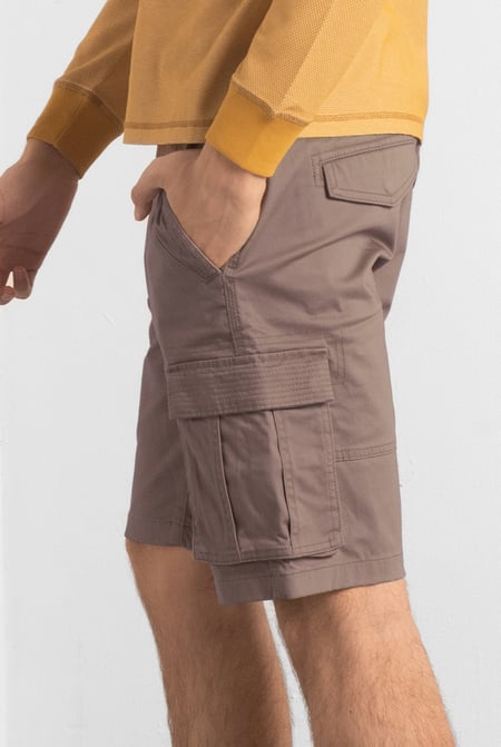 Mens Brown Cargo Utility Shorts