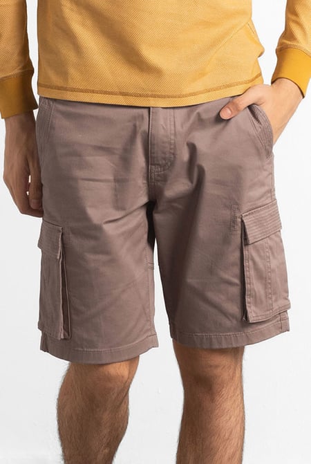 Mens Brown Cargo Utility Shorts