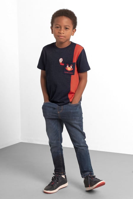 Boys Navy Slim Fit Pull-On Jeans (3yrs-9yrs)