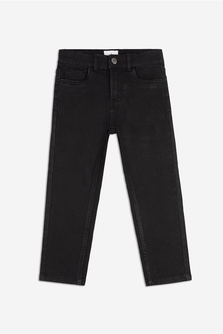 Boys Black Regular Fit Five Pocket Jeans (3yrs-9yrs)