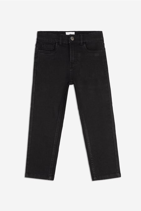 Boys Black Regular Fit Five Pocket Jeans (3yrs-9yrs)