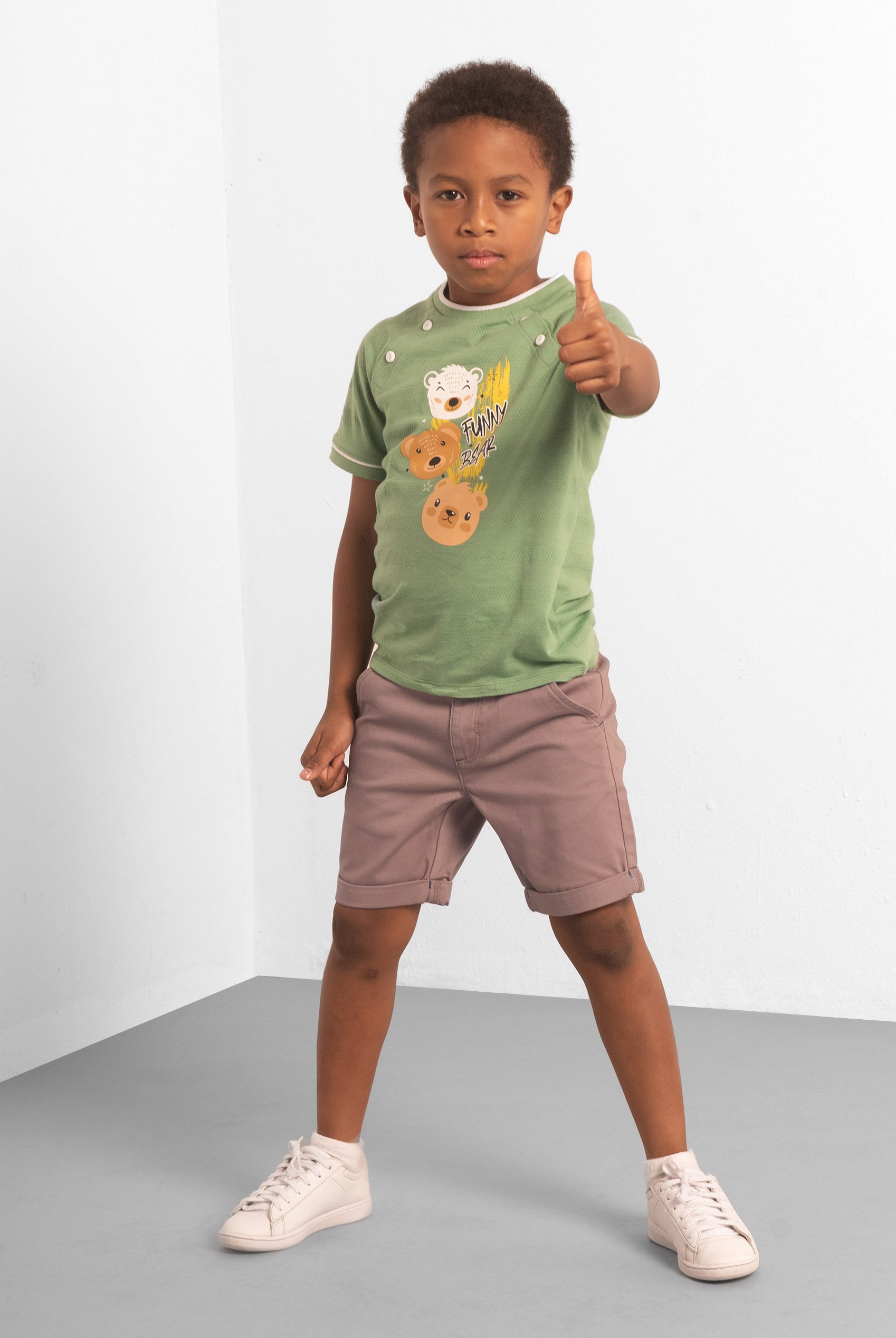 Boys Decorative Tape Waistband Shorts(3yrs-9yrs)