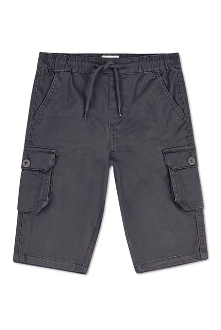 Boys Mid Gray Pull-On Cargo Shorts (6yrs-9yrs)