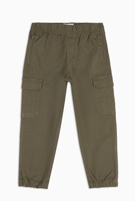 Boys Green Side Pocket Pull-On Chino Jogger (4yrs-7yrs)