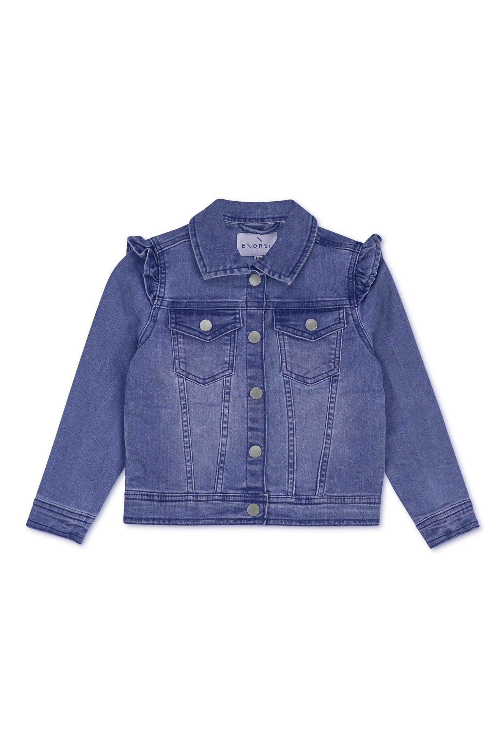 Girls Frill Shoulder Denim Jacket (2/3yrs-8/9yrs)