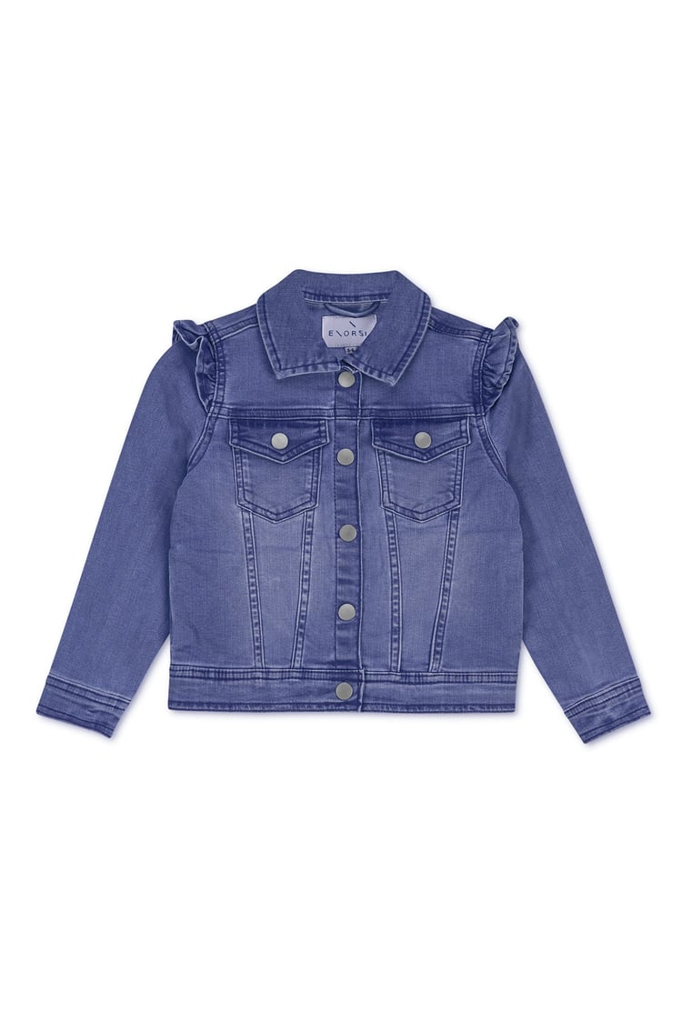 Girls Frill Shoulder Denim Jacket (2/3yrs-8/9yrs)