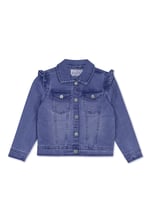 Girls Frill Shoulder Denim Jacket (2/3yrs-8/9yrs)
