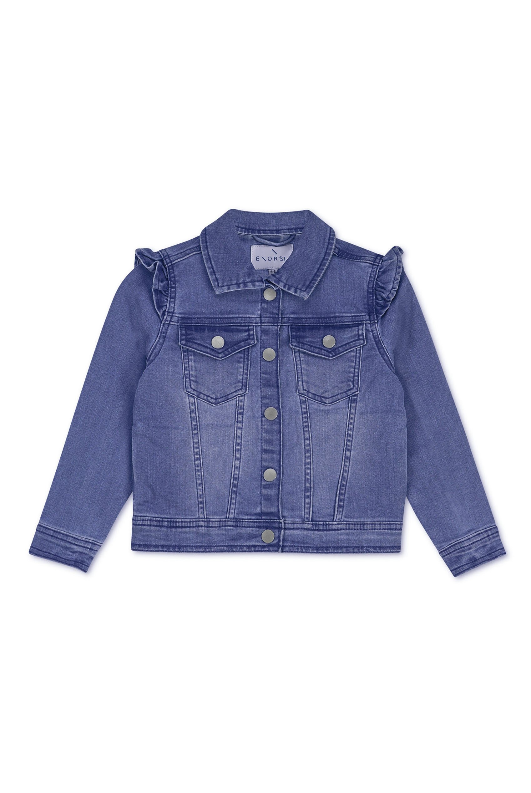 Girls Frill Shoulder Denim Jacket (2/3yrs-8/9yrs)