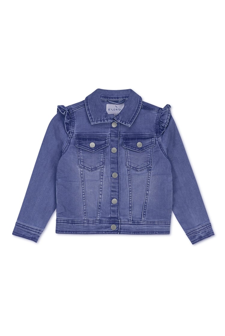 Girls Frill Shoulder Denim Jacket (2/3yrs-8/9yrs)
