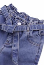 Girls Denim Belt Waist Paperbag Jeans (3/4yrs-8/9yrs)