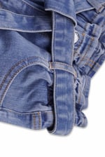 Girls Denim Belt Waist Paperbag Jeans (3/4yrs-8/9yrs)
