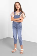 Girls 5 Pockets Denim Dungarees(2/3yrs-8/9yrs)