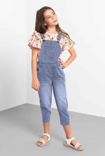 Girls 5 Pockets Denim Dungarees(2/3yrs-8/9yrs)