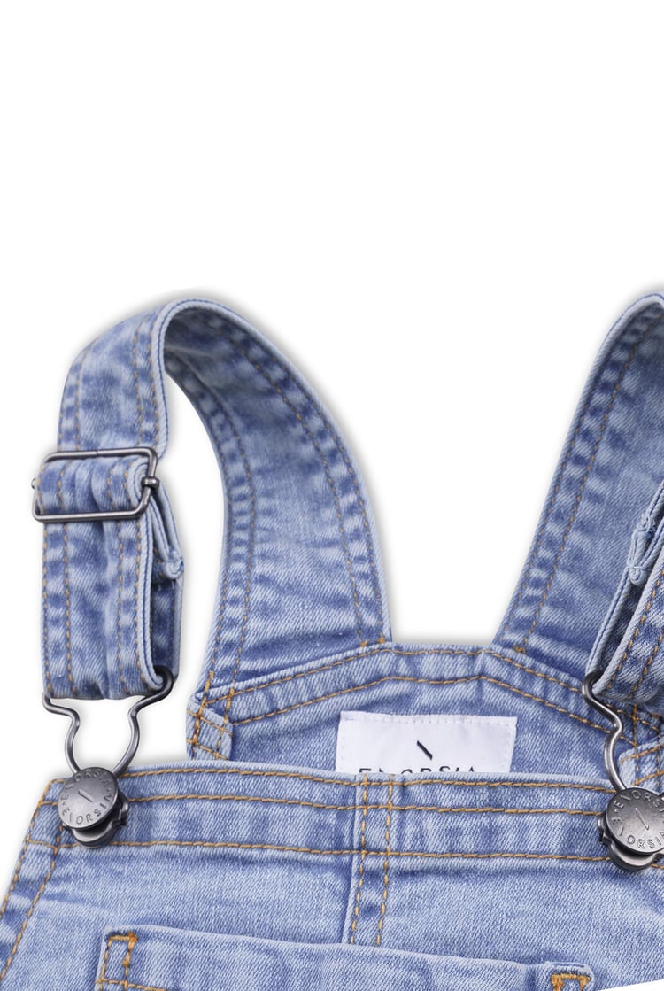 Girls 5 Pockets Denim Dungarees(2/3yrs-8/9yrs)