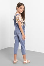 Girls 5 Pockets Denim Dungarees(2/3yrs-8/9yrs)