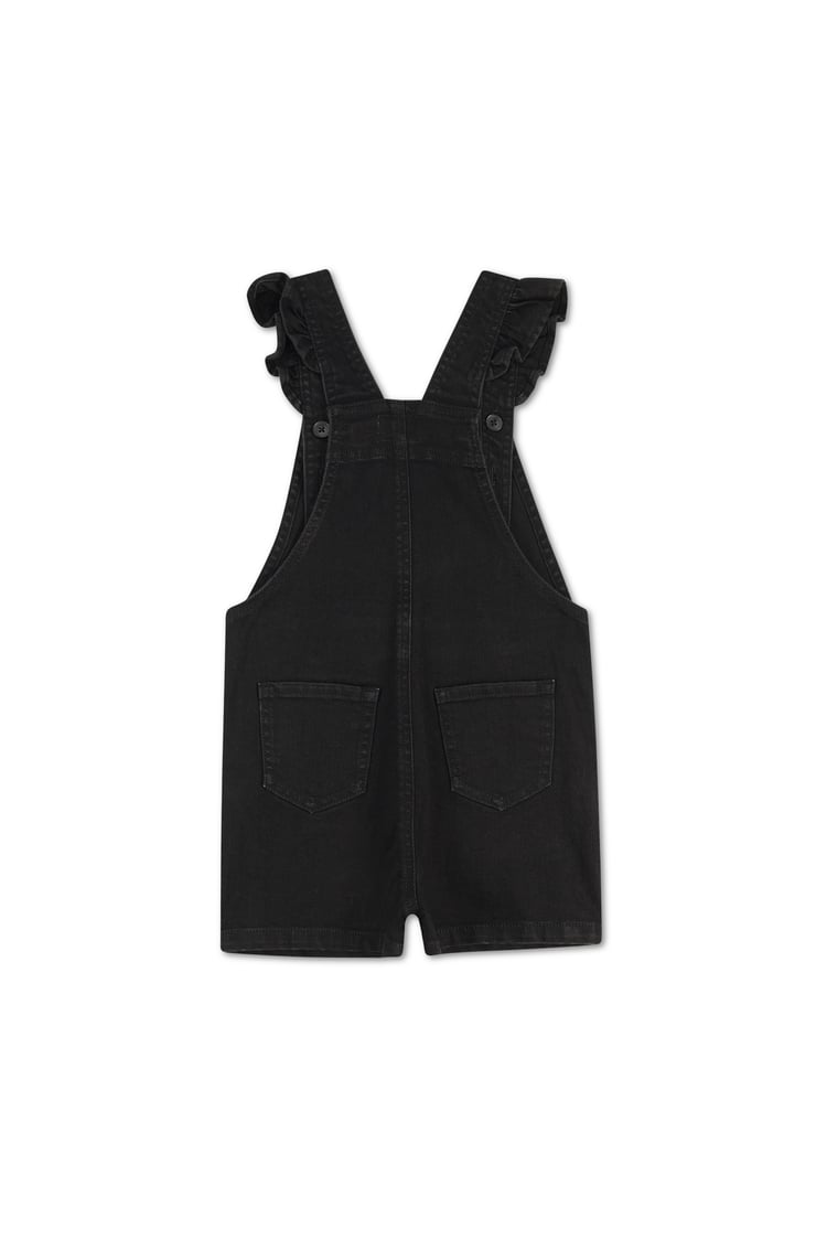 Girls Denim Ruffle Sleeve Short Dungarees(2/3yrs-8/9yrs)