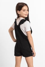 Girls Denim Ruffle Sleeve Short Dungarees(2/3yrs-8/9yrs)