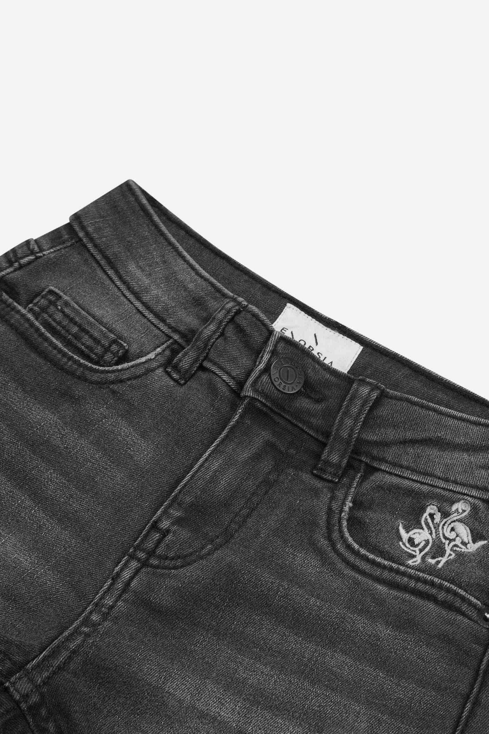 Girls Frayed Hem Embroidered Shorts(2/3yrs-8/9yrs)