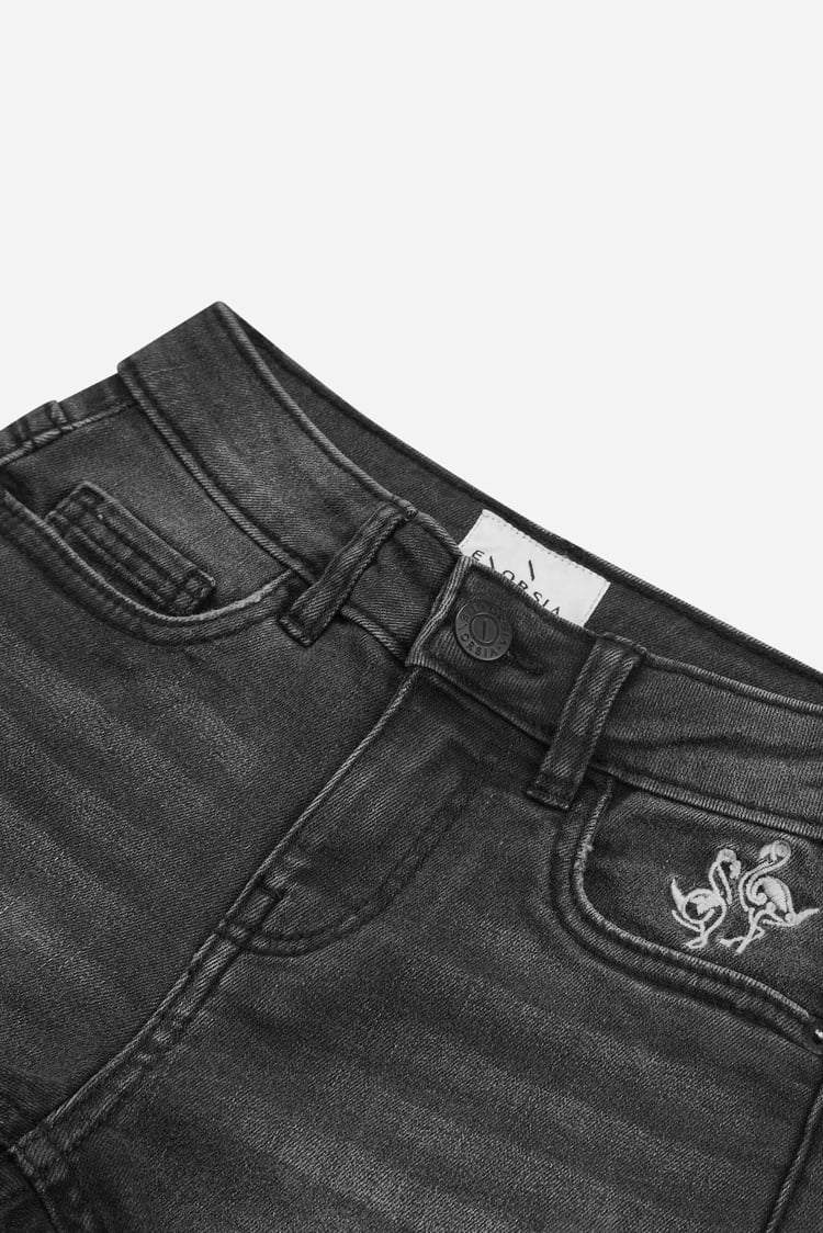 Girls Frayed Hem Embroidered Shorts(2/3yrs-8/9yrs)