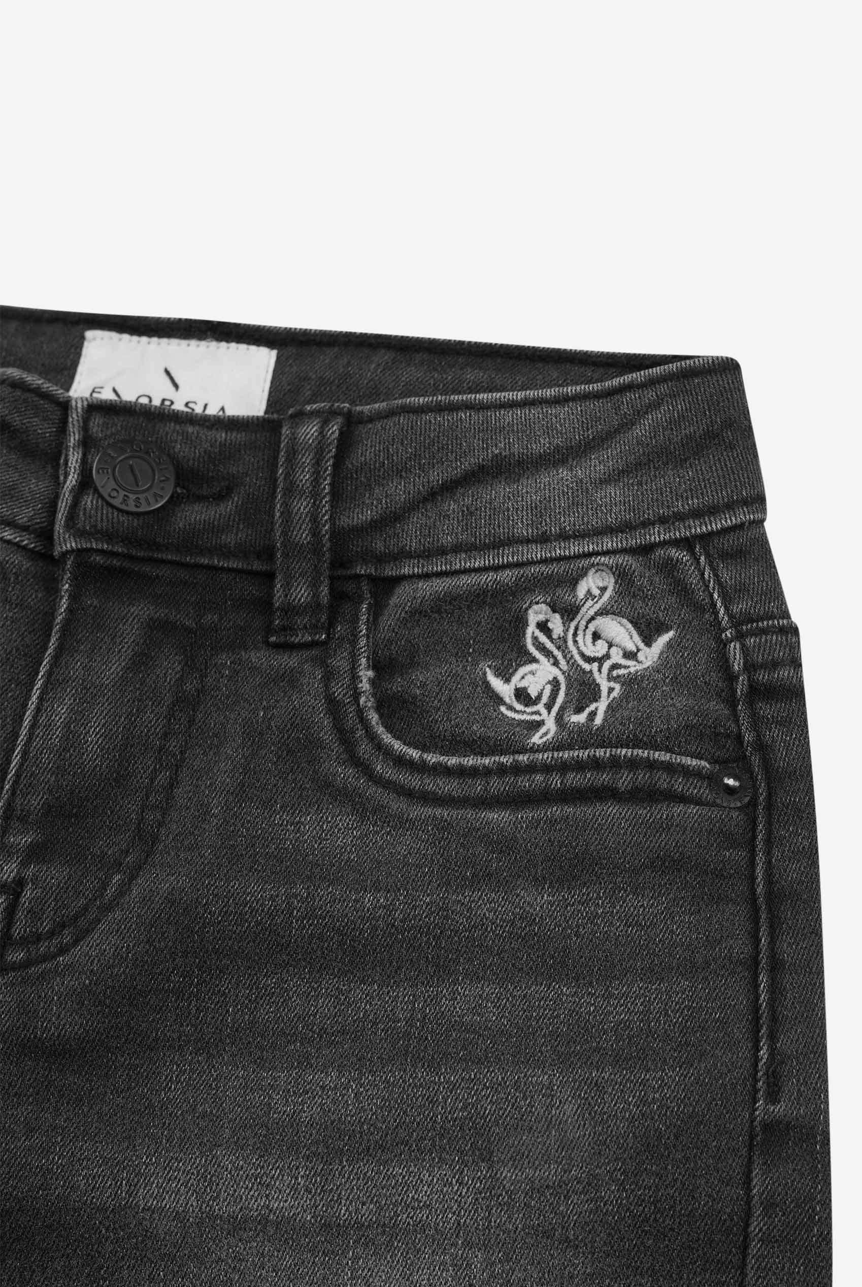 Girls Frayed Hem Embroidered Shorts(2/3yrs-8/9yrs)