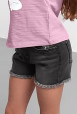 Girls Frayed Hem Embroidered Shorts(2/3yrs-8/9yrs)