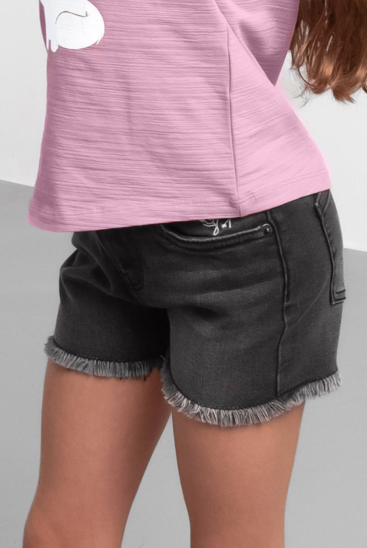 Girls Frayed Hem Embroidered Shorts(2/3yrs-8/9yrs)