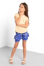 Girls Ruffle Hem Shorts with Side Bow(2/3yrs-8/9yrs)