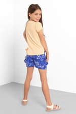Girls Ruffle Hem Shorts with Side Bow(2/3yrs-8/9yrs)