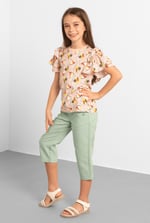 Girls Trouser With Button Details(2/3yrs-8/9yrs)