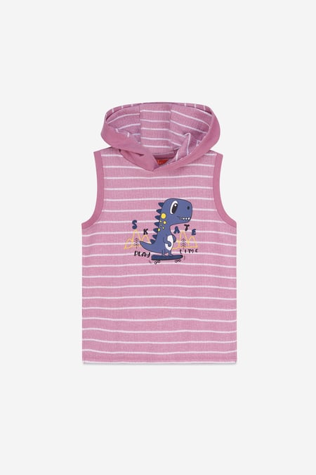 Pink Skating Dino Summer Hoodie (6yrs-11yrs)