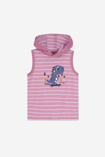 Pink Skating Dino Summer Hoodie (6yrs-11yrs)