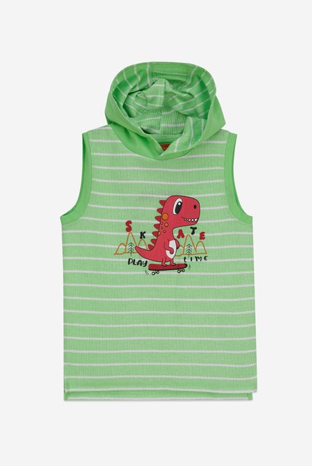Green Skating Dino Summer Hoodie (6yrs-11yrs)