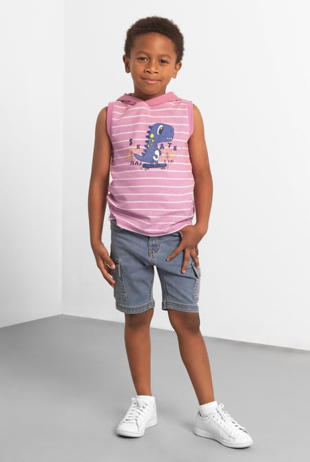 Pink Skating Dino Summer Hoodie (6yrs-11yrs)
