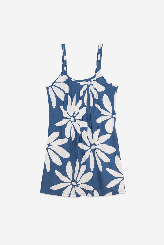 Pleated Details Double Strap Cami Dress