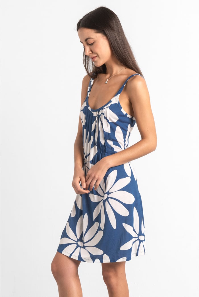 Pleated Details Double Strap Cami Dress