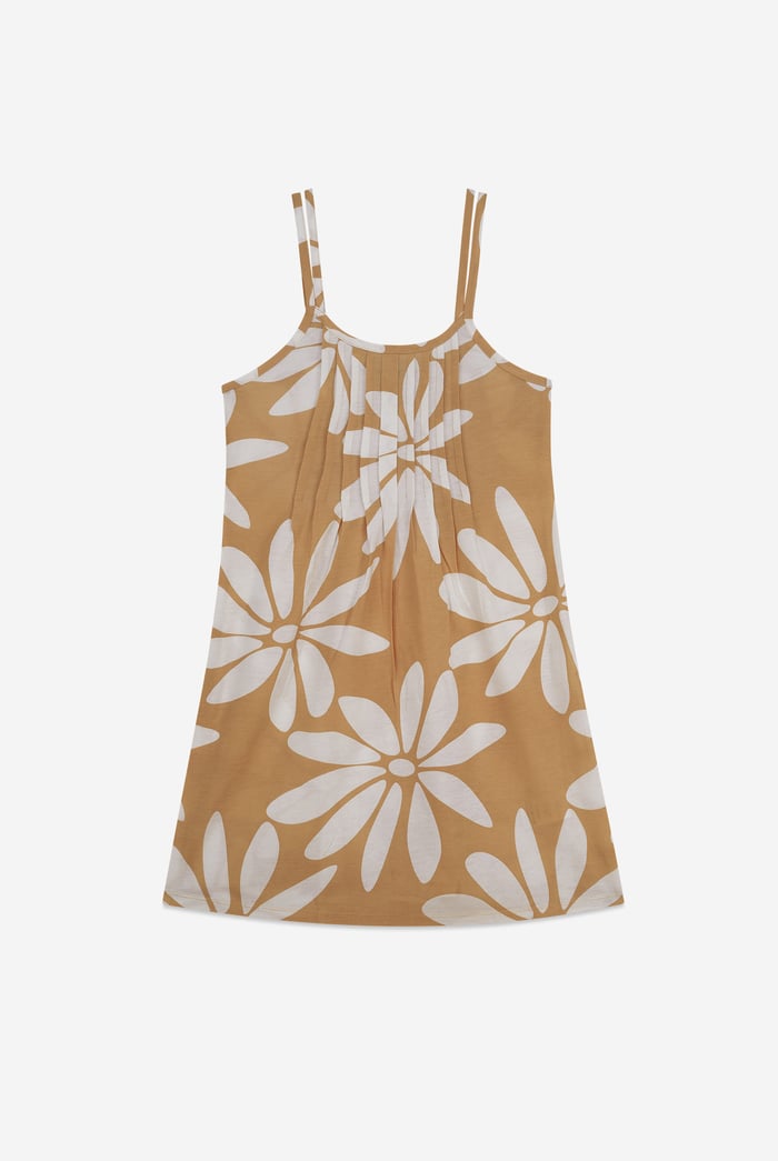 Pleated Details Double Strap Cami Dress
