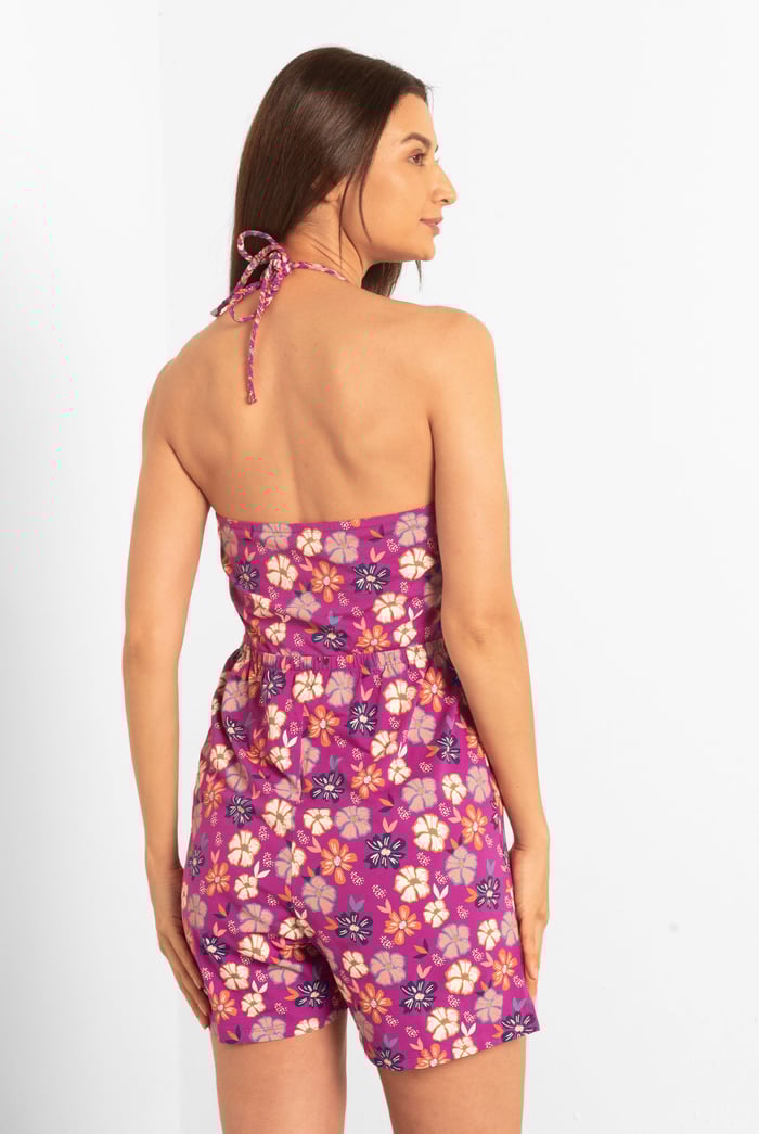 Smocked Waist Floral Printed Playsuit