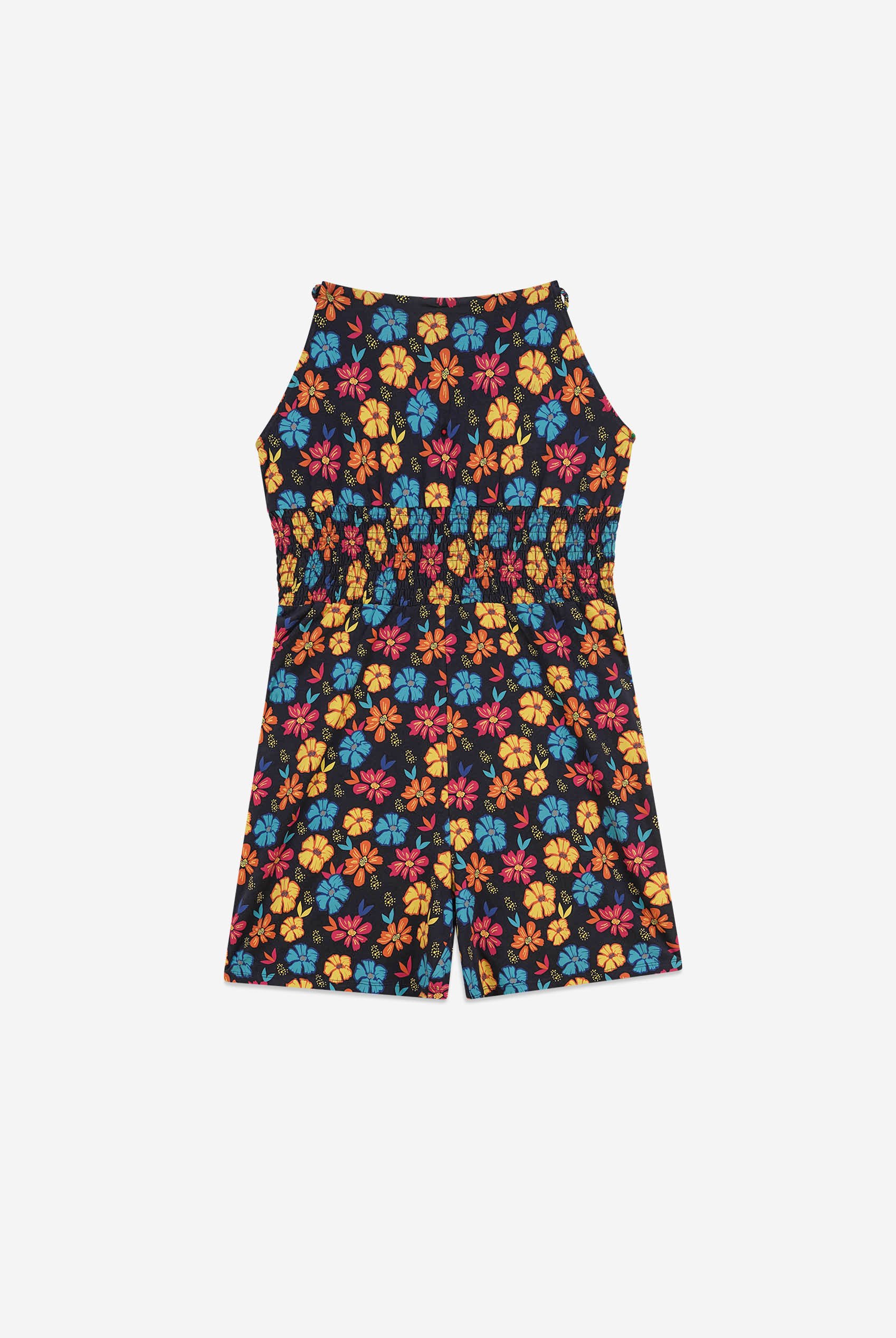 Smocked Waist Floral Printed Playsuit