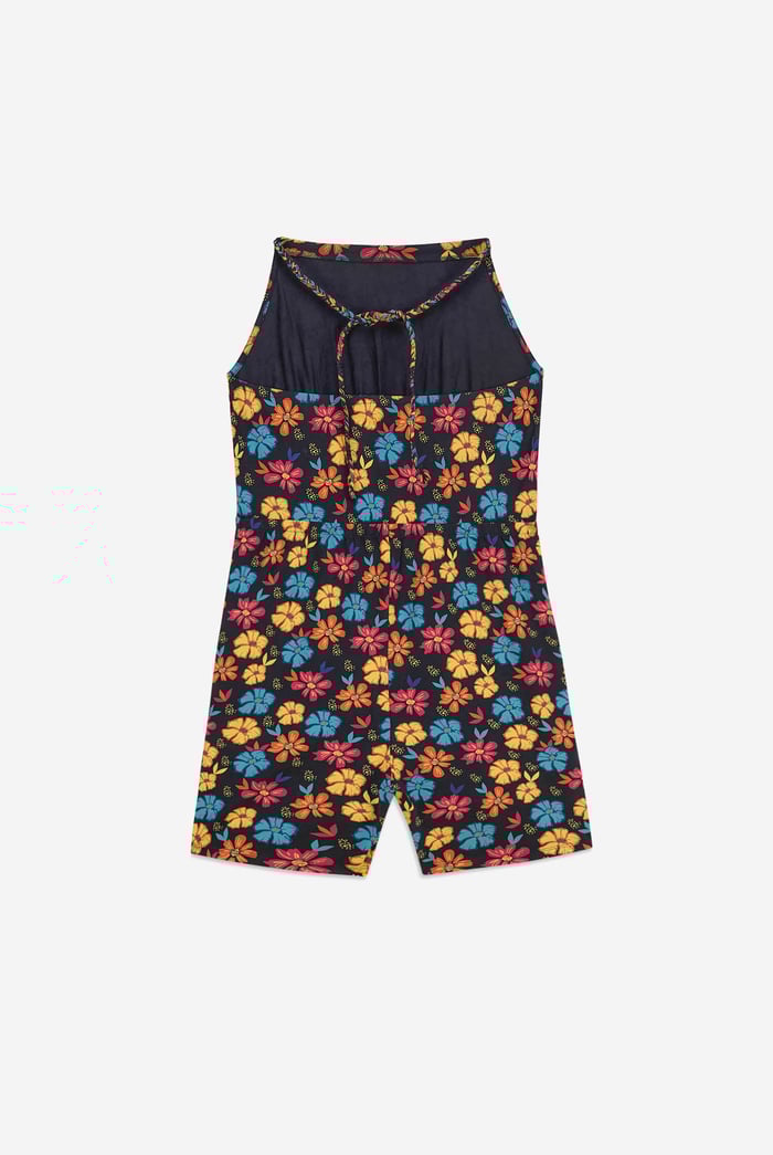 Smocked Waist Floral Printed Playsuit